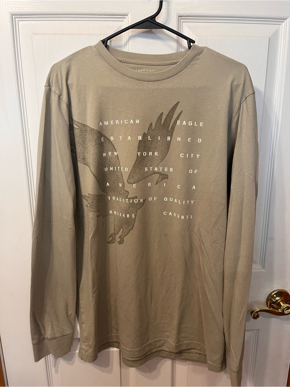 American Eagle Outfitters Men's Long-Sleeve Graphic Tee - Olive Drab